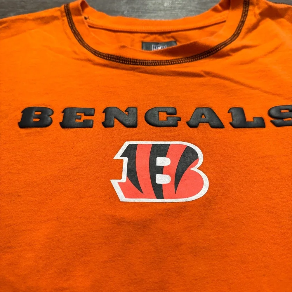 Cincinnati Bengals NFL Shirt‎ Mens XL Orange Logo Graphic Spellout Team Apparel
